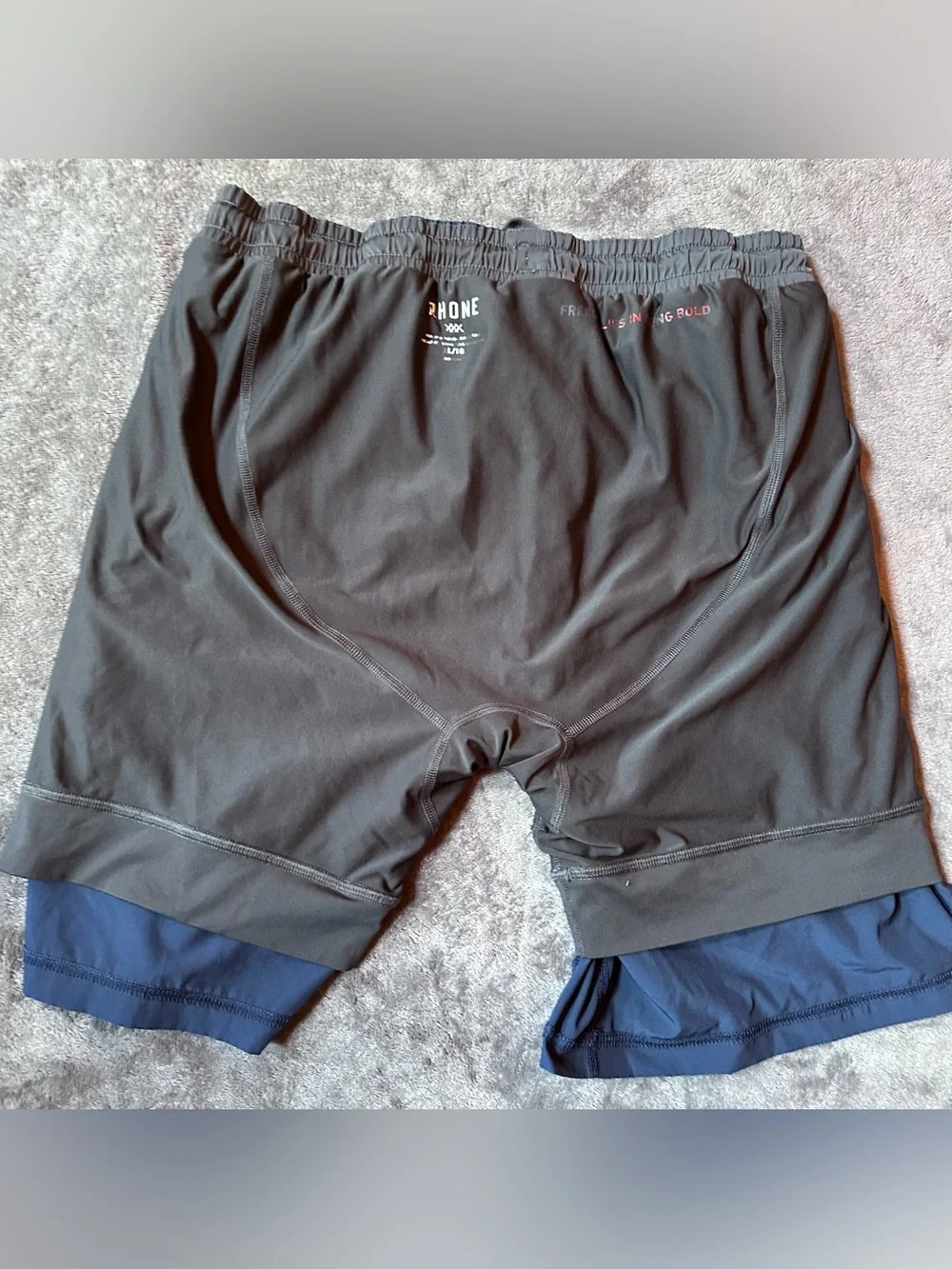 Rhone Mens Compression Lined Training Shorts Large Navy Blue